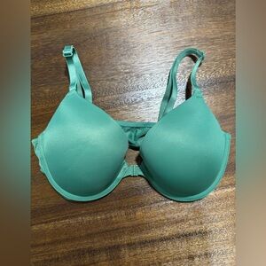 NWT Victoria Secret Pink Front Clasp Bra Green w/ Pink Lining Women’s 36C